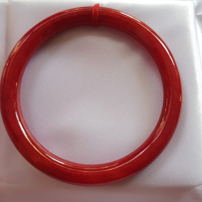 Vòng Cẩm Thạch đỏ đẹp đậm đều bóng xinh quá ni 54mm x cọng 7mm Vòng  chuẩn hợp nữ mạng hỏa mạng thổ 53kg- 60kg đeo đẹp tay may mắn tốt sức khỏe công việc rực rỡ tài lộc ạ Món quà tặng ý nghĩa dành cho Mẹ chính mình & người thân ạ