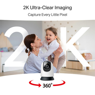 Camera trong nhà Mercusys Pan/Tilt Home Security Wifi 3MP 2K MC210 - Hàng chính hãng