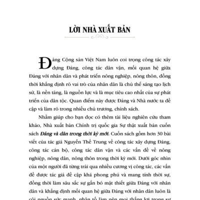 Đảng và Dân trong thời kỳ mới - bản in 2025