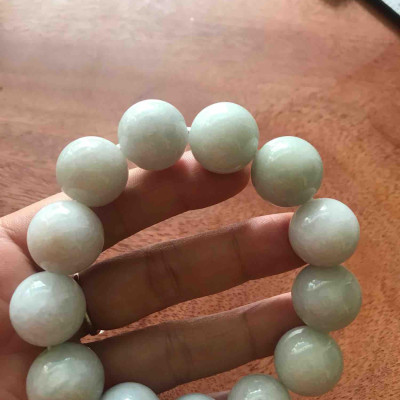 VÒNG TAY NAM 18LY ĐÁ CẨM THẠCH A MÀU TRẮNG TỰ NHIÊN NAM mạng MỘC HOẢ HỢP