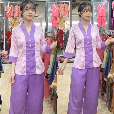 ĐỒ LAM ĐI CHÙA Mẫu Bà Lai Phối Gấm