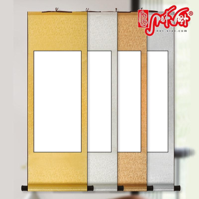 Biểu lụa bồi giấy xuyến dùng viết thư pháp, vẽ tranh thuỷ mặc khổ lớn, nhiều màu sắc & kích cỡ