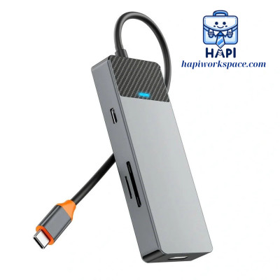 HUB chuyển đổi hàng chính hãng WiWU Linker Type C 7 trong 1 Wi-A721HD: Hoàn thiện kim loại, thích hợp cho Laptop Type-C