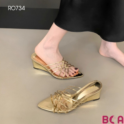 [SANG + XỊN + ĐẸP] Sandal Mũi Nhọn Đế Xuồng Cao 5 Phân RO734 ROSATA Thu Hút Mọi Ánh Nhìn
