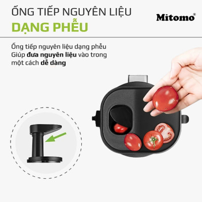 Máy ép trái cây,hoa quả Mitomo- Giữ Nguyên Dinh Dưỡng, Động Cơ Êm, Dễ Vệ Sinh hãng chính hãng
