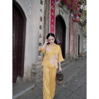 ĐỒ LAM ĐI CHÙA Mẫu Lụa Hoa Gen