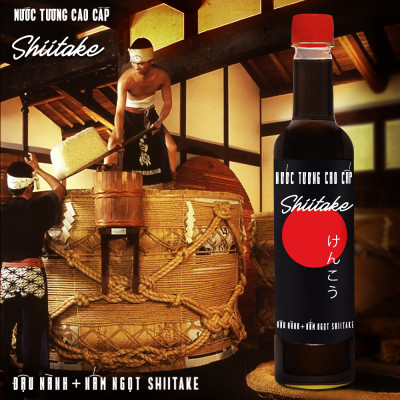 Đặc Sản Phan Thiết - Combo 3 Nước Tương Shiitake và 3 Nước Mắm Shiitake Chai Nhựa Cao Cấp 525Ml Từ Nấm Ngọt Shiitake Và Đậu Nành Nhật Bản