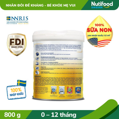 Sữa bột Nutifood GrowPLUS+ Sữa Non 0-12 tháng Lon 800g