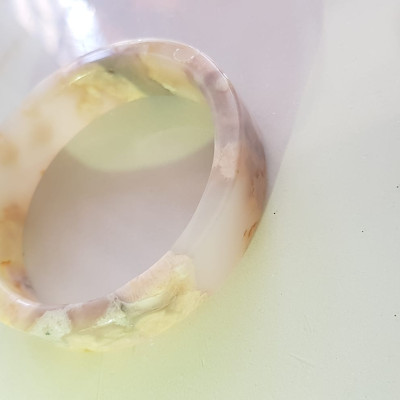 Vòng tay Nữ Mã Não Bản Vuông bông rau câu Ni 50mm x cao 13mm x dầy 5mm Nữ 45kg - 50kg đeo đẹp xinh tay lắm ạ