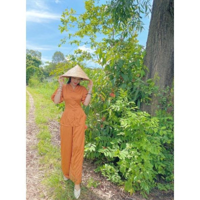 ĐỒ LAM ĐI CHÙA Bà Ba Lụa Họa Tiết BB Cao Cấp Trang Nhã 2021 Dành Cho Phật Tử AL021