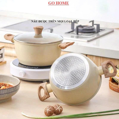Nồi chống dính vân đá đủ size 20,22,24,26, 28cm tay cầm chống nóng dùng cho mọi loại bếp