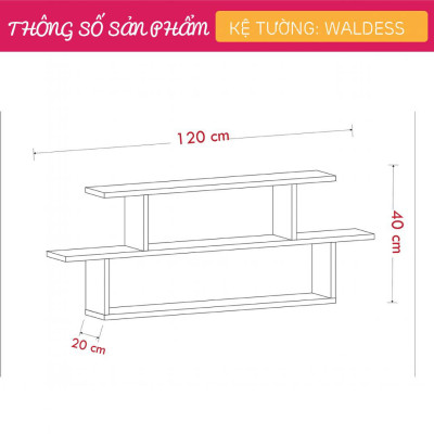 Kệ sách treo tường gỗ công nghiệp hiện đại SMLIFE Waldess