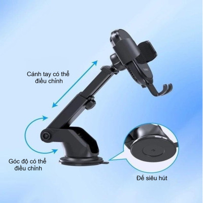 Giá đỡ điện thoại sạc không dây trên ô tô 15W Choetech T203-F (Hàng chính hãng)