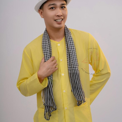 Bộ Bà ba áo vàng quần nâu nam bộ- Miền tây-giá rẻ- Có bộ bà ba Bigsize- may bộ áo bà ba theo yêu cầu