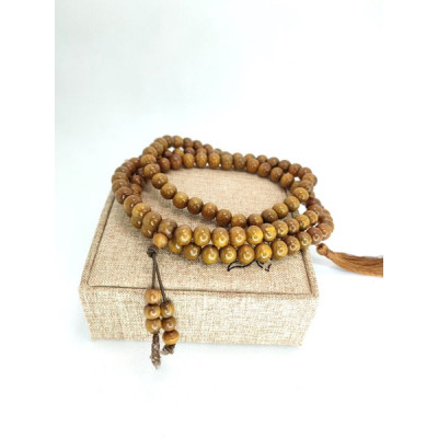 Chuỗi Vòng Tay , Chuỗi Niệm Phật  Hạt Gỗ Bách Xanh Gỗ Thơm + Tặng Hộp Gấm ( Mian .vn )