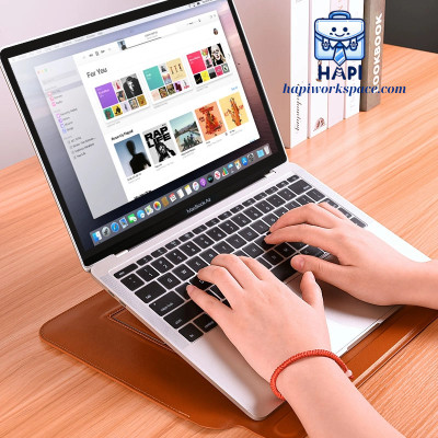 Túi da PU chống sốc hàng chính hãng WiWU Skin Pro Slim 13.3-16 inch, tích hợp giá đỡ tản nhiệt