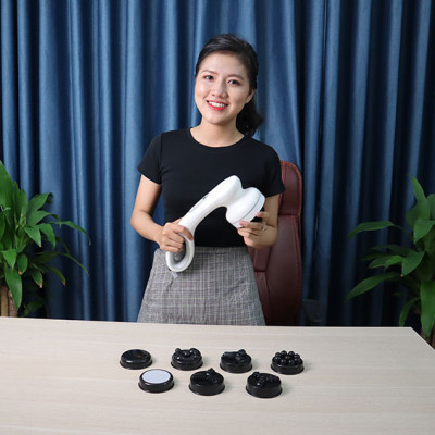 Máy massage cầm tay pin sạc 8 đầu, 5 chế độ, 6 tốc độ PULI PL-667DC3 - Mát xa hỗ trợ trị đau nhức mỏi toàn thân