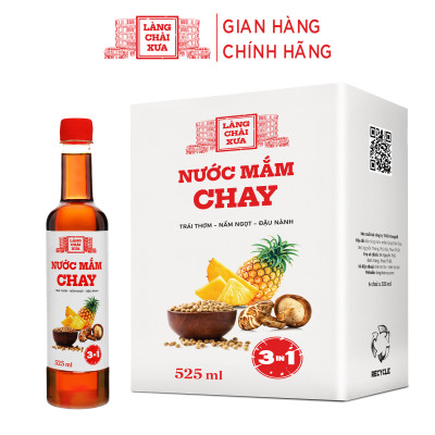 Đặc Sản Phan Thiết - Thùng 6 Chai Nước Mắm Chay 3 Trong 1 Làng Chài Xưa 525Ml Trái Thơm Nấm Ngọt Đậu Nành 300 Năm Truyền Thống