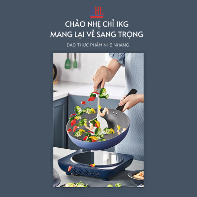 Chảo chông dính vân đá cao cấp hàn quốc Mitomo Cooker King siêu bền- Hàng chính hãng
