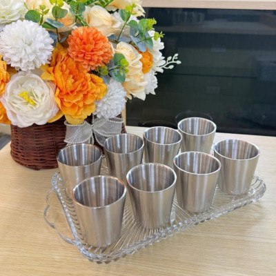 SET 8 CỐC INOX HÀN QUỐC DUNG TÍCH 175ML