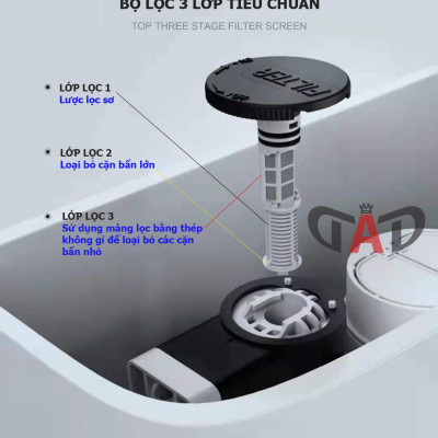 Cọc Phao Nước (Cọc Cấp, Van Phao) Dùng Cho Bồn Cầu - FILTER CAESAR  (Dùng Cho Cả Két Rời Và Két Liền Khối)