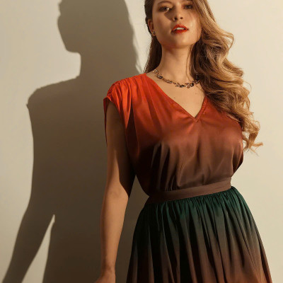 Áo Rộng Oversized Ombre Hoàng Hôn thời trang thiết kế Hity TOP185 