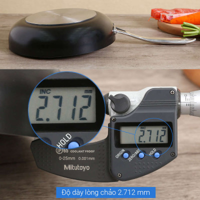 Chảo chống dính vân đá Elmich Opal 2353802 vung kính đáy từ Full Induction size 24cm