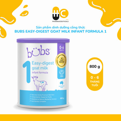 Sản phẩm dinh dưỡng công thức Bubs Easy-digest Goat Milk Infant Formula 1 (0–6 tháng)