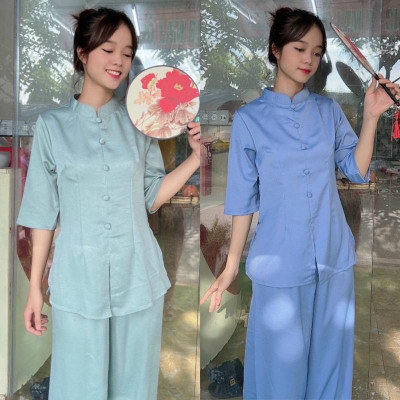 Đồ Lam Đi Chùa # Lãnh Tụ Lụa Không Thêu