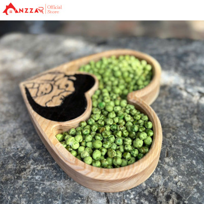 Khay gỗ hình trái tim decor trang trí, khay đựng bánh kẹo mứt Tết/Trung thu bằng gỗ óc chó/tần bì nguyên khối cao cấp-04