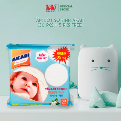 Combo 10 Gói Tấm lót sơ sinh Akari bột giấy tự nhiên 35 miếng (22x22cm) khô thoáng mát cho bé