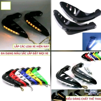 BỘ 2 GÙ CHỐNG ĐỔ BẢO VỆ TAY LÁI XE MÁY CÓ ĐÈN LED TRANG TRÍ CỰC ĐẸP GIAO MÀU NGẪU NHIÊN 