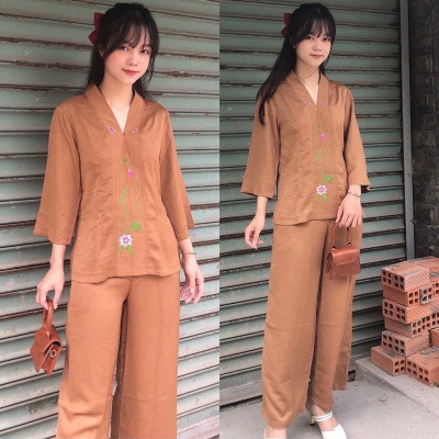 ĐỒ LAM ĐI CHÙA Bà Lai Lụa Pháp Cao Cấp