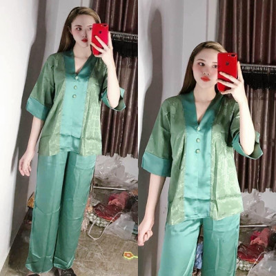 ĐỒ LAM ĐI CHÙA  Mẫu Bà Lai Phối Gấm Cao Cấp