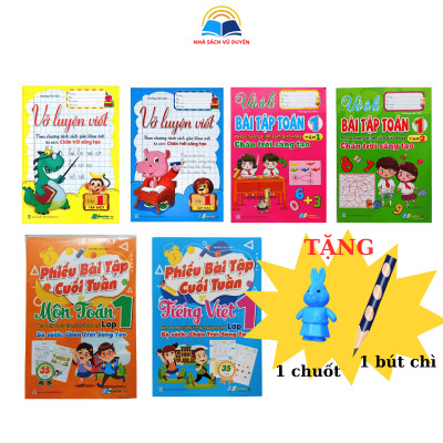 Sách - Combo 6 Cuốn Bài Tập Lớp 1 Chân Trời Sáng Tạo – Vở Luyện Viết, Toán, Tiếng Việt, Phiếu Bài Tập Cuối Tuần