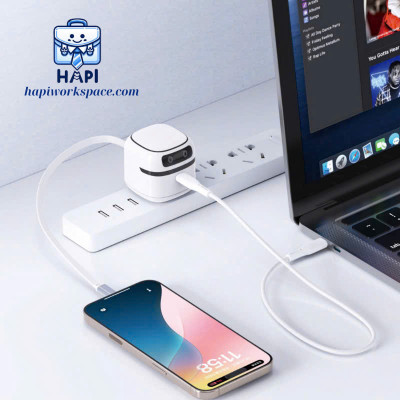 Củ sạc hàng chính hãng WiWU Cute Gan Wi-U037 65W: Kèm cáp Type-C 70cm thu gọn, sạc nhanh điện thoại, laptop