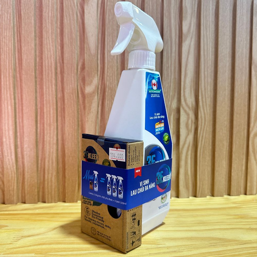 Vi Sinh Lau Đa năng Kleen (Chai Xịt + Hộp 3 Ống)