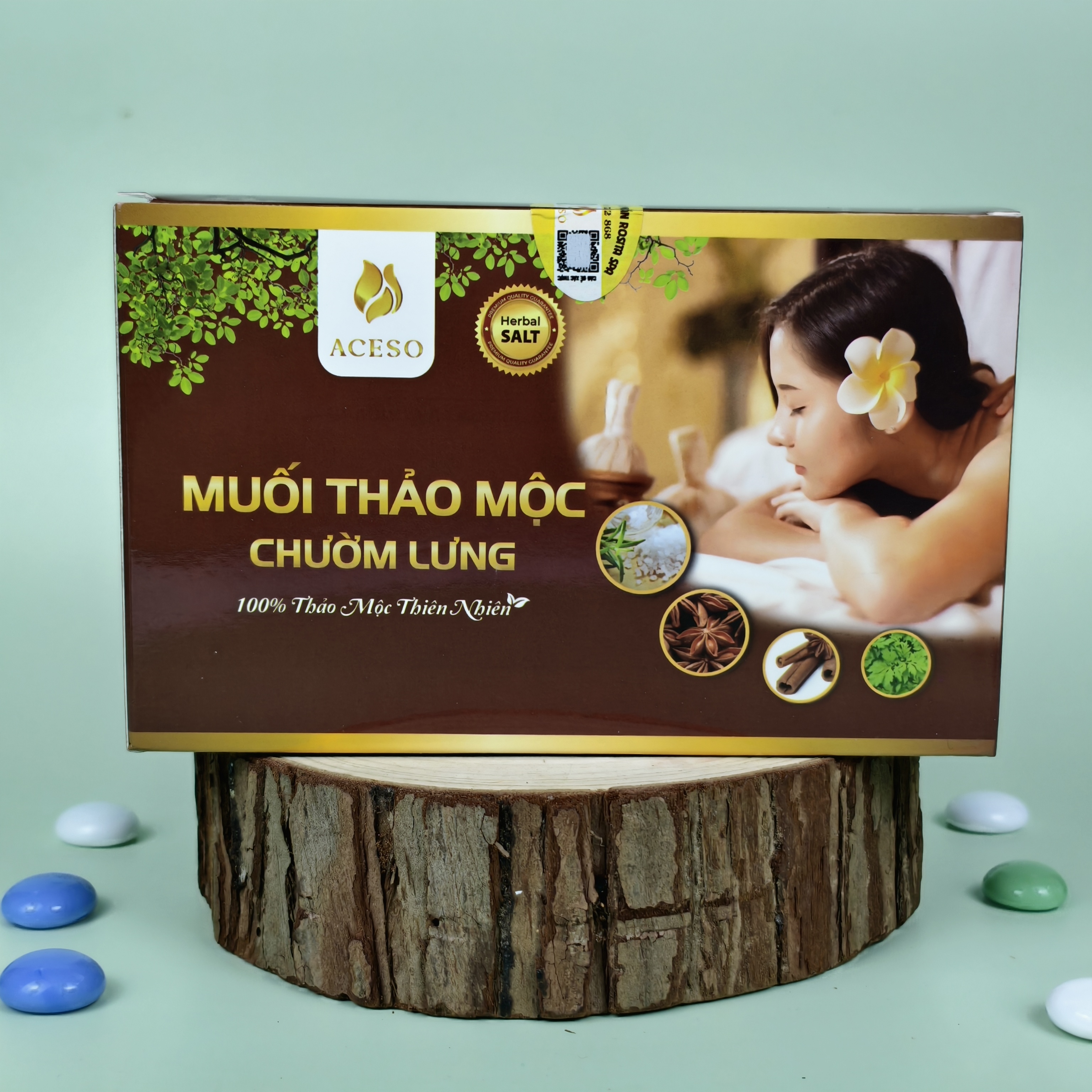 Muối Thảo Mộc Chườm Lưng Aceso - Hộp 1kg