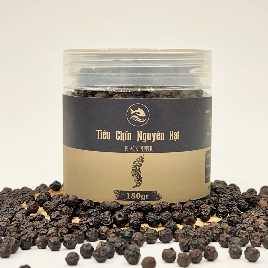 Tiêu Chín Nguyên Hạt Huỳnh Khoa, Hủ 180gr. Đặc Sản Phú Quốc