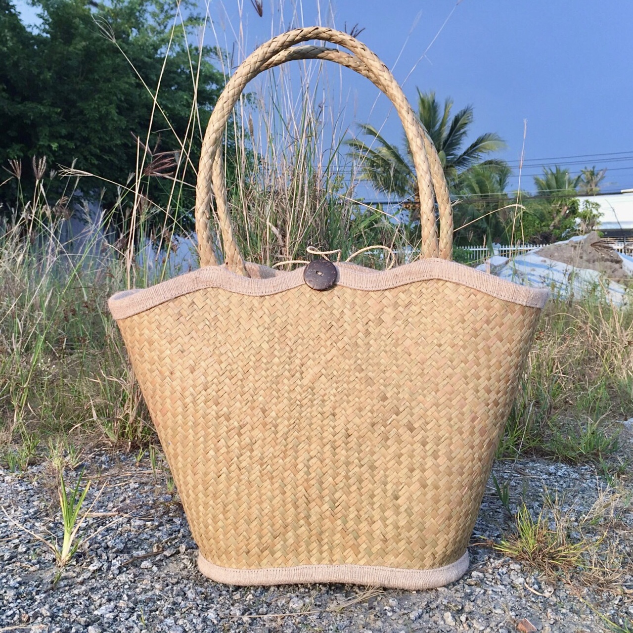 Giỏ Viền Lượn Sóng Cỏ Bàng