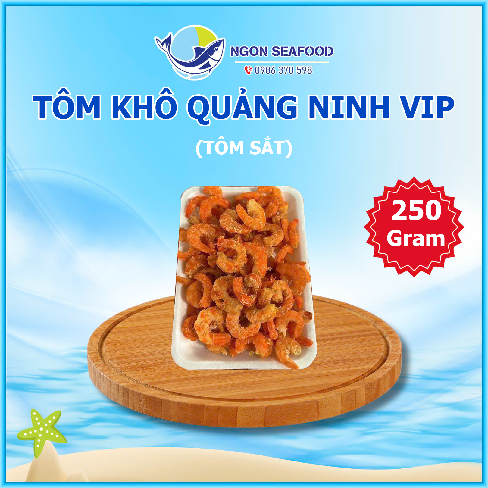 Tôm khô biển Quảng Ninh size lớn