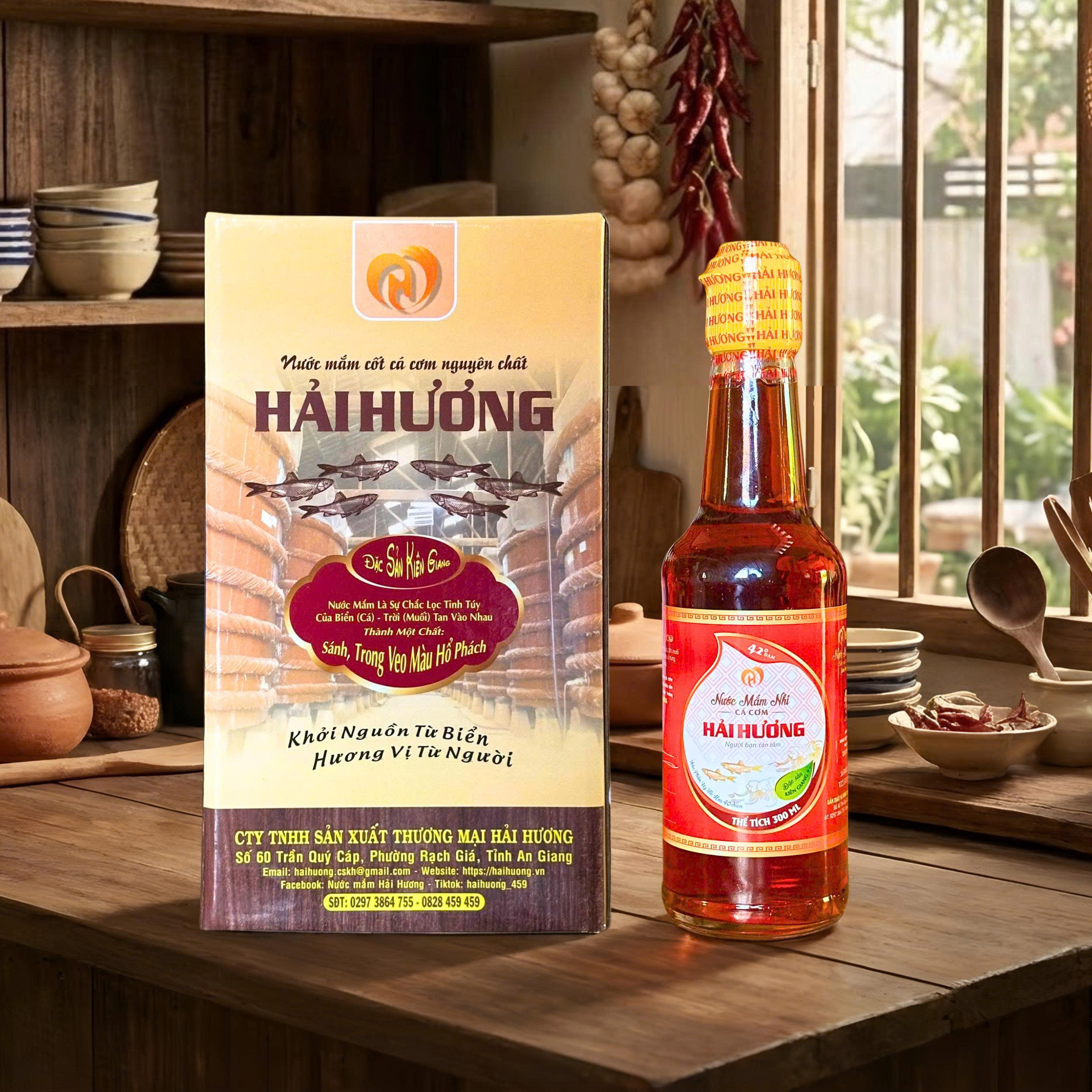 Nước Mắm Nhỉ Cá Cơm 42 Độ Hộp 2 Chai 600ml