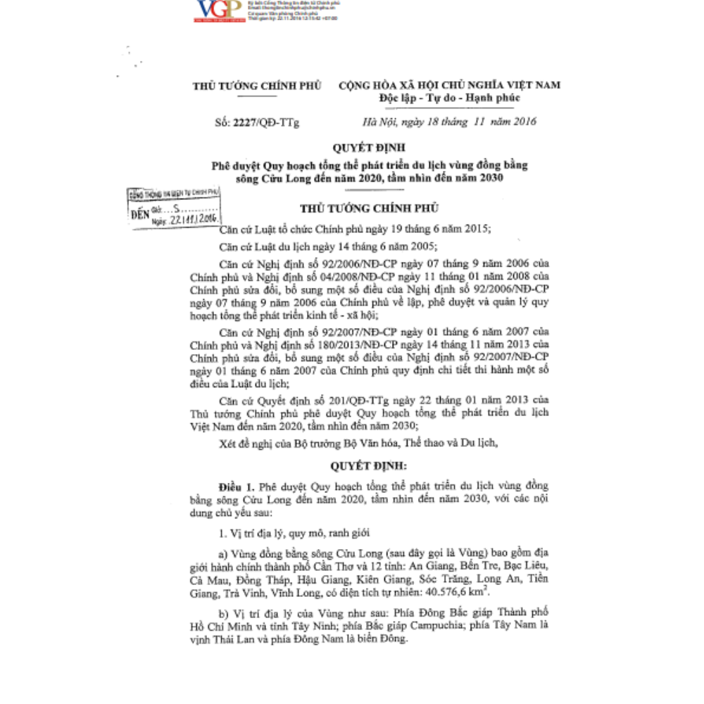 Quyết Định Số 287/QĐ-TTg Của Thủ Tướng Chính Phủ: Phê Duyệt Quy Hoạch Vùng Đồng Bằng Sông Cửu Long Thời Kỳ 2021 - 2030, Tầm Nhìn Đến Năm 2050
