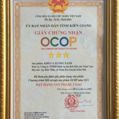 Chứng Nhận OCOP Khô Cá Xương Xanh