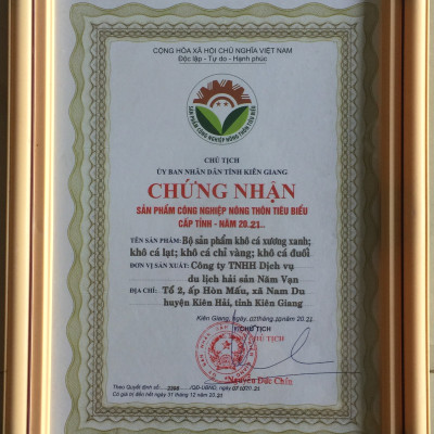 Chứng Nhận OCOP Khô Cá Lạt