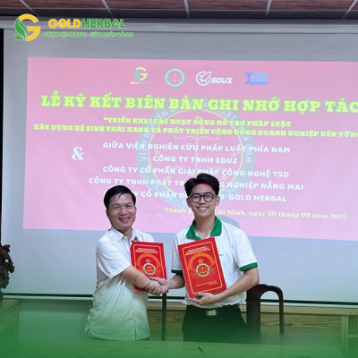 GOLD HERBAL Ký Kết Hợp Tác Với Viện S.LR.I – Bước Tiến Chiến Lược Hướng Tới Phát Triển Bền Vững