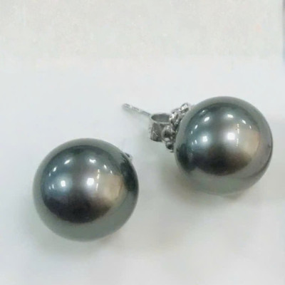 Bông Tai Ngọc Trai Nước Mặn Tahiti Đen (Size 9mm - 15mm)