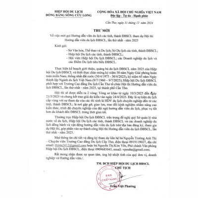 Thư Ngỏ Vận Động Thí Sinh Tham Gia Hội Thi