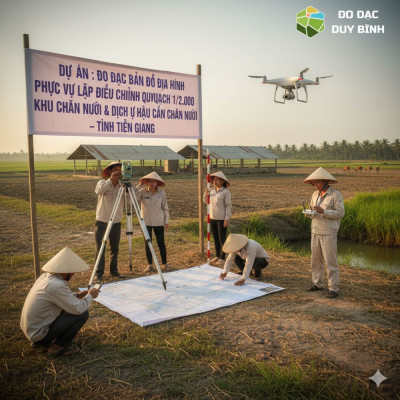 Đo Đạc Bản Đồ Địa Hình Phục Vụ Điều Chỉnh Quy Hoạch 1/2.000 Khu Chăn Nuôi Tỉnh Tiền Giang