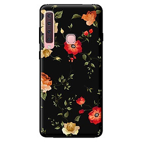 Ốp lưng in cho Samsung Galaxy A9 2018 mẫu Họa Tiết Hoa Hồng Nền Đen - Hàng chính hãng